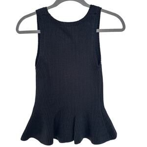 ASTR The Label Women's Geraldine Black Peplum Knit Sweater Tank Sleeveless, XS